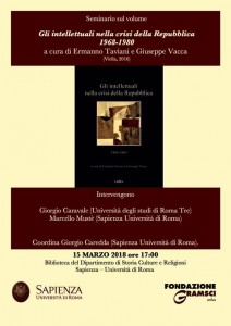 Invito Convegno istituto Gramsci su intellettuali
